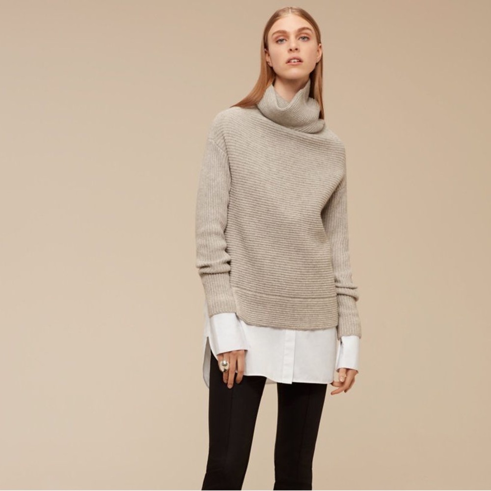 Aritzia Merino Wool Babaton Mika knit Cashmere Cozy Warm Cotagecore Sweater